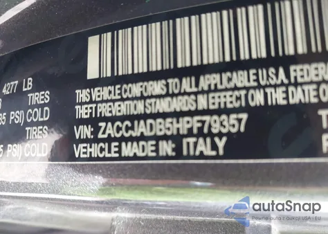 2017 Jeep Renegade Limited Fwd из США, поврежденный, VIN ZACCJADB5HPF79357